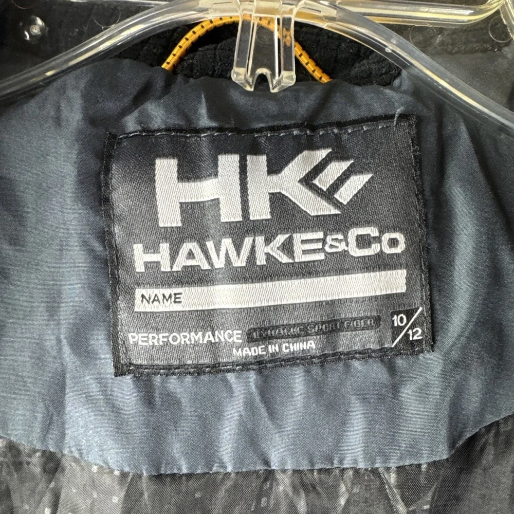 HK Hawke &‎ Co Jacket Boys Size 10/12 Gray Navy Hooded Lined Puffer Outdoors